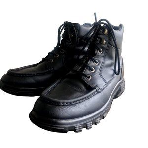 Vintage Polo Sport Ralph Lauren Mb2382 Black Leather  Boots Men Size 10.5D